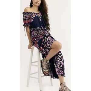 Free People Love Song Navy Maxi Dress
